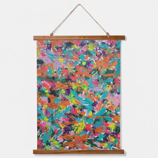 アクリルの色と絵を描表現 吊り下げ型タペストリー (正面)