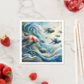 アクリルの魚とサンゴの水中芸術 スタンダードカクテルナプキン (インサイチュ)