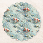 アクリルの魚とサンゴの水中芸術 ペーパーコースター (正面)