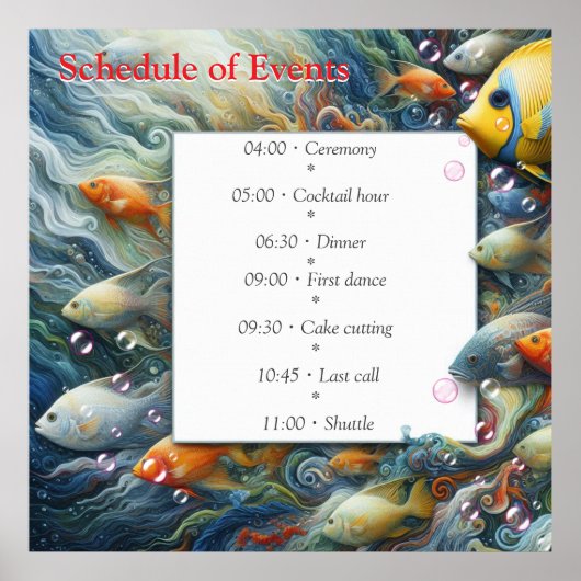 アクリルの魚とサンゴの水中芸術 ポスター (正面)