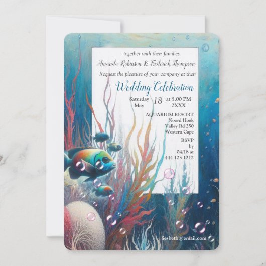 アクリルの魚とサンゴの水中芸術 招待状 (正面)