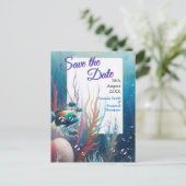 アクリルの魚とサンゴの水中芸術 案内ポストカード (スタンド正面)