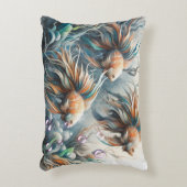 アクリルの魚と珊瑚の水中絵を描芸術 アクセントクッション (正面(垂直))