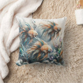 アクリルの魚と珊瑚の水中絵を描芸術 クッション (ブランケット)