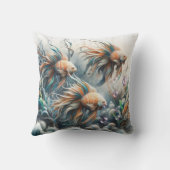 アクリルの魚と珊瑚の水中絵を描芸術 クッション (裏面)