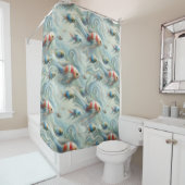 アクリルの魚と珊瑚の水中絵を描芸術 シャワーカーテン (インサイチュ)