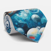 アクリルの魚と珊瑚の水中絵を描芸術 ネクタイ (ロール)