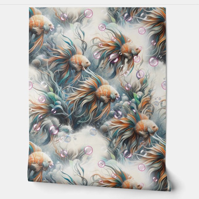 アクリルの魚と珊瑚の水中絵を描芸術 壁紙 (ほどく)