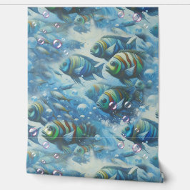 アクリルの魚と珊瑚の水中絵を描芸術 壁紙