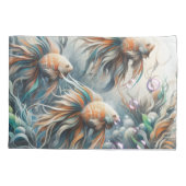 アクリルの魚と珊瑚の水中絵を描芸術 枕カバー (裏面)
