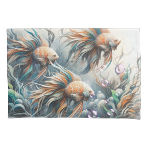 アクリルの魚と珊瑚の水中絵を描芸術 枕カバー