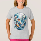 アクリルの魚と珊瑚の水中絵を描芸術 Tシャツ (正面)