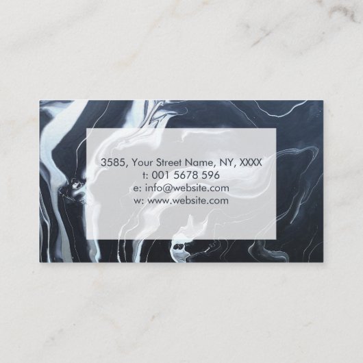 アクリルの黒大理石塗り 名刺 (裏面)