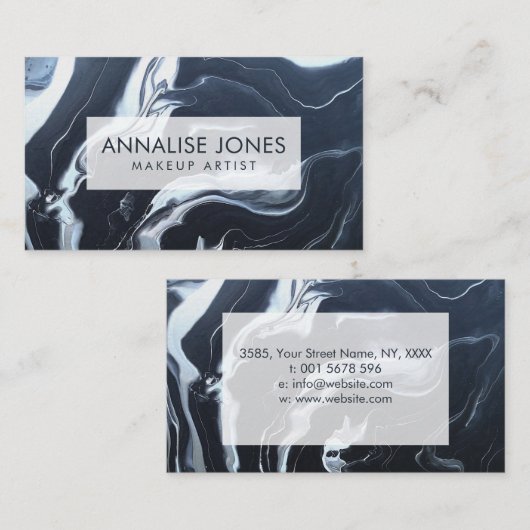 アクリルの黒大理石塗り 名刺 (正面/裏面)