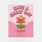 アクリルは日素晴らしにピンクの花の看板を持つ アクリルサイン (正面)