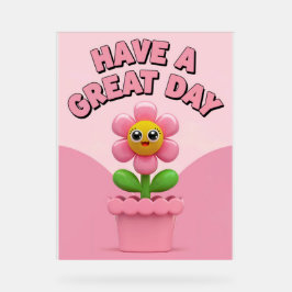 アクリルは日素晴らしにピンクの花の看板を持つ アクリルサイン