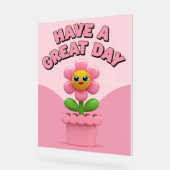 アクリルは日素晴らしにピンクの花の看板を持つ アクリルサイン (傾斜)