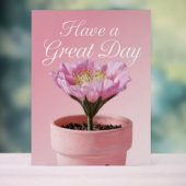 アクリルは日素晴らしにピンクの花の看板を持つ アクリルサイン (ニュートラル)