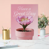 アクリルは日素晴らしにピンクの花の看板を持つ アクリルサイン (ウェディング)