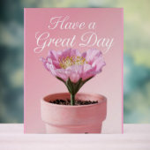 アクリルは日素晴らしにピンクの花の看板を持つ アクリルサイン (ニュートラル)