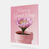 アクリルは日素晴らしにピンクの花の看板を持つ アクリルサイン (傾斜)