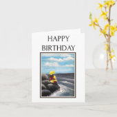 アクリルアート、シーサイド絵を描ズ、誕生日カード カード (黄色い花)