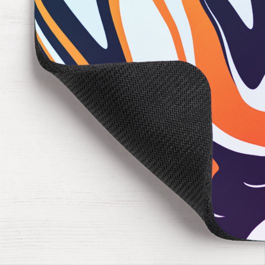 アクリルイエローオレンジ液状抽象芸術パターン マウスパッド (コーナー)