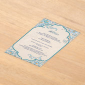 アクリルイスラム教ウェディング招待状 | 半透明 アクリル招待状 (レイダウン)