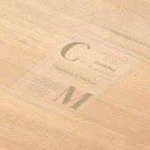 アクリルウェディング招き金ゴールドミニマル文字はっきりした アクリル招待状 (レイダウン)