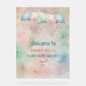 アクリルウェルカムサインツインズボーイアンドガールシャワー アクリルサイン (正面)