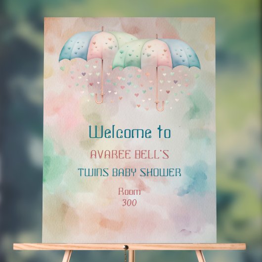 アクリルウェルカムサインツインズボーイアンドガールシャワー アクリルサイン (ニュートラル)