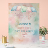 アクリルウェルカムサインツインズボーイアンドガールシャワー アクリルサイン (ウェディング)