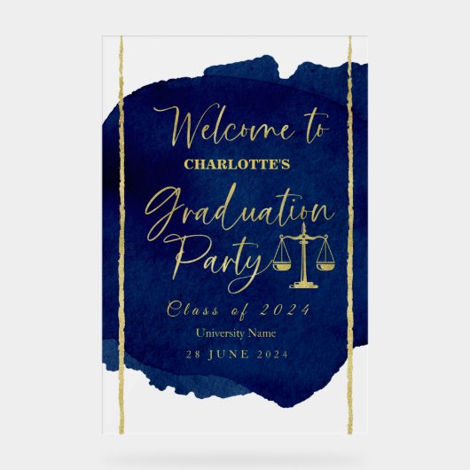 アクリルウェルカムパーティー標識 |卒業法科大学院 アクリルサイン (正面)