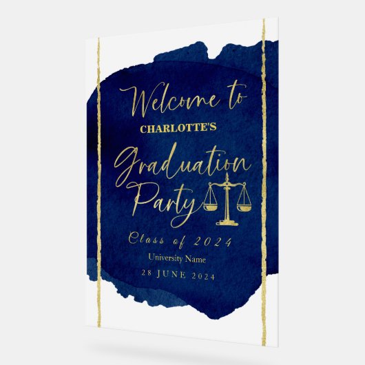 アクリルウェルカムパーティー標識 |卒業法科大学院 アクリルサイン (傾斜)