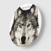 アクリルウォールクロック用ウルフイメージ ラージ壁時計 (傾斜)