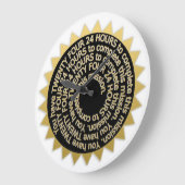 アクリルウォールクロック金ゴールドブラック24時間 ラージ壁時計 (傾斜)