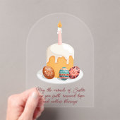 アクリルエレガントイースターグリーティングカード アクリル招待状 (インサイチュ (ポータブル))