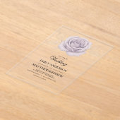 アクリルエレガントパープルバラ結婚式招待状 アクリル招待状 (レイダウン)