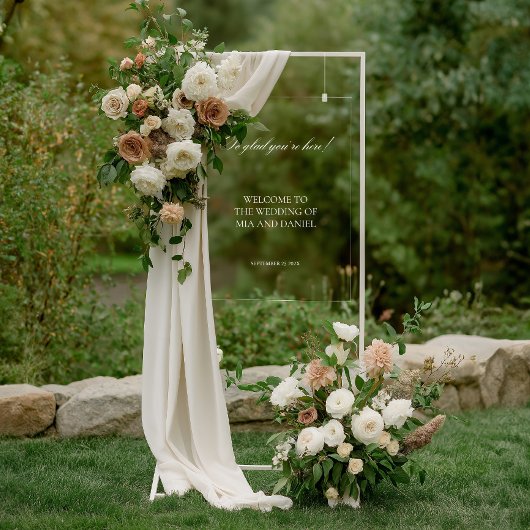 アクリルエレガントヴィンテージウェディングウェルカムサイン アクリルサイン