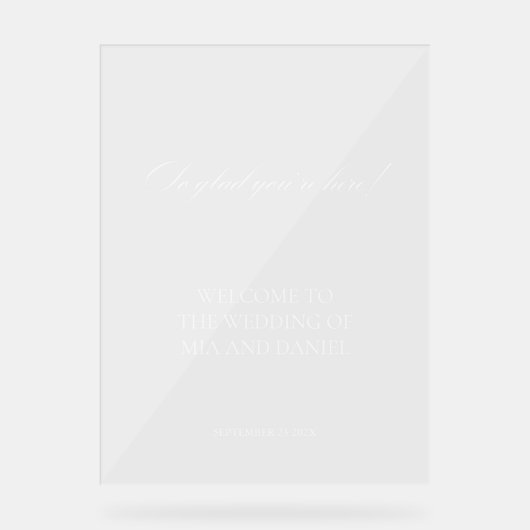 アクリルエレガントヴィンテージウェディングウェルカムサイン アクリルサイン (正面)