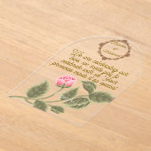 アクリルエレガント澄ん結婚式招待状とバラ アクリル招待状 (レイダウン)