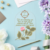 アクリルエレガント澄ん結婚式招待状とバラ アクリル招待状 (インサイチュ (ウェディング))