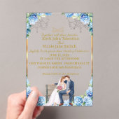 アクリルエレガント結婚式招待状金ゴールドとB アクリル招待状 (インサイチュ (ポータブル))