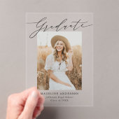 アクリルエレガント製台本の卒業発表 アクリル招待状 (インサイチュ (ポータブル))