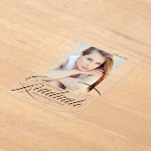 アクリルエレガント製台本の卒業発表 アクリル招待状 (レイダウン)