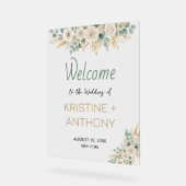 アクリルエレガント赤面フローラ結婚のウェルカムサイン アクリルサイン (傾斜)