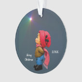 アクリルオーナメントのかわいいクリスマス·トッ疑問に思トスター オーナメント (正面)