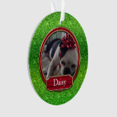 アクリルオーナメントフフェイクォトグリーンレッドスパークル オーナメント (正面)