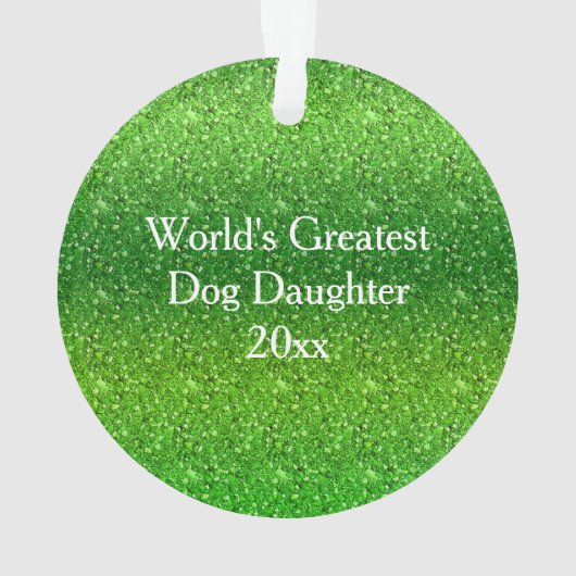 アクリルオーナメントフフェイクォトグリーンレッドスパークル オーナメント (裏面)