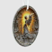 アクリルオーナメント白熱［赤熱］光を放つ天使 オーナメント (正面)